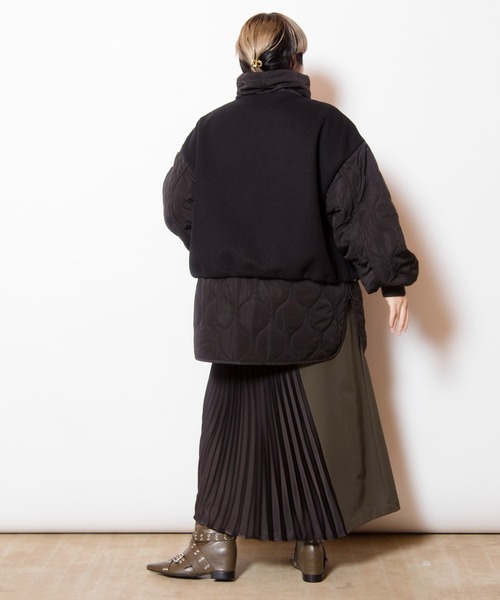 OSMOSIS（オズモーシス）の「キルティングレイヤードショートコート（その他アウター・レディース・ダークブラウン/グレー/ブラック・ONE SIZE）」の20枚目の写真