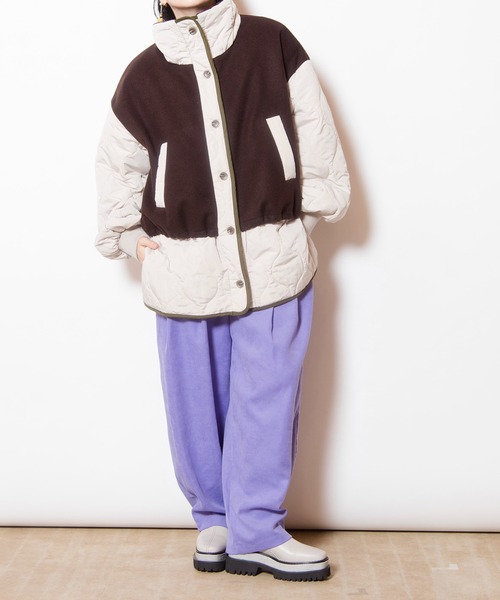 OSMOSIS（オズモーシス）の「キルティングレイヤードショートコート（その他アウター・レディース・ダークブラウン/グレー/ブラック・ONE SIZE）」の22枚目の写真