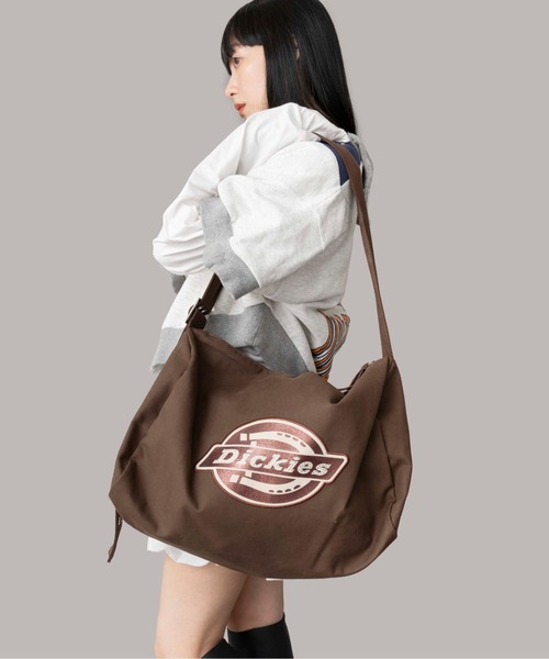 Casselini（キャセリーニ）の「【Dickies × Casselini】ラインストーンロゴショルダーボストン（ボストンバッグ・レディース・ブラック/サックスブルー/ブラウン/ベージュ・FREE）」の3枚目の写真