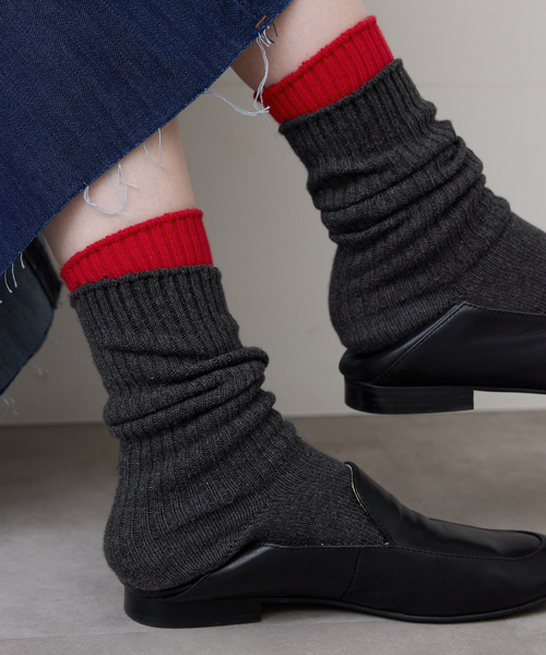 SLOBE IENA（スローブイエナ）の「《2枚セット/追加》ルーズリブソックス 2SET（ソックス/靴下・レディース・C/B/A・FREE）」の2枚目の写真