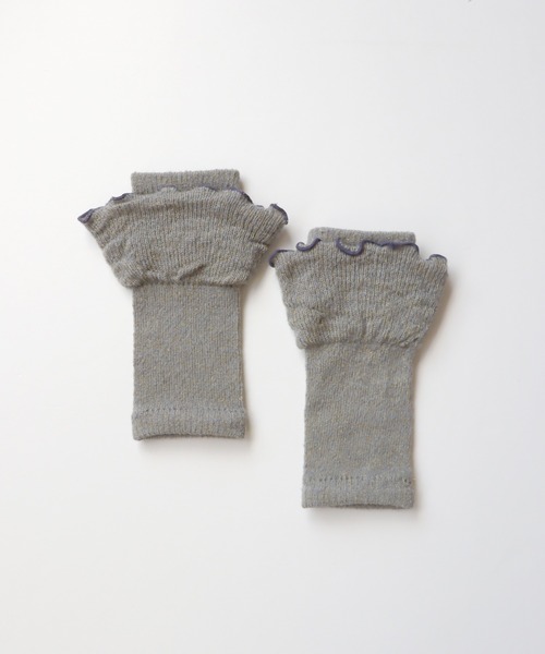 KIVISDOU（キビスドウ）の「チューリップフリル　ハンドウォーマー（アームカバー・レディース・ブルーグリーン/グレー/レンガ・F）」の4枚目の写真