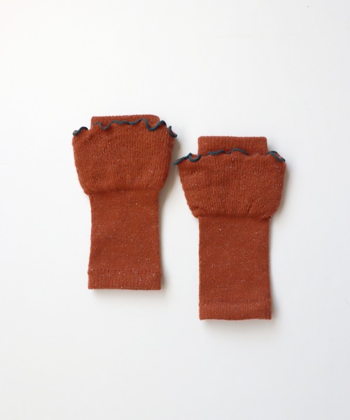 KIVISDOU（キビスドウ）の「チューリップフリル　ハンドウォーマー（アームカバー・レディース・ブルーグリーン/グレー/レンガ・F）」の10枚目の写真