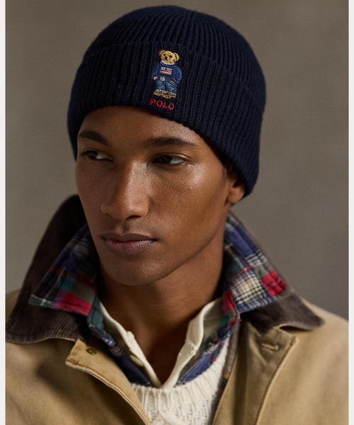 POLO RALPH LAUREN（ポロ ラルフ ローレン）の「Polo ベア リブニット ビーニー（ニットキャップ/ビーニー・メンズ・ブルー・ONE）」の5枚目の写真