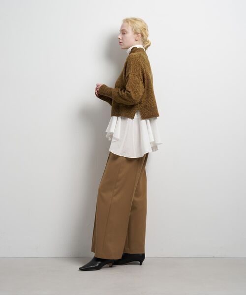 LANVIN en Bleu(ランバンオンブルー)の「メランジクロップドハイネックニット(ニット/セーター・レディース・ブルー/オフホワイト/ブラウン・38)」の7枚目の写真