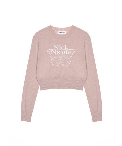 NICK&NICOLE(ニックアンドニコール)の「CASHMERE BUTTERFLY SIGNATURE CROP KNIT_PINK(ニット/セーター・レディース・その他・FREE)」の5枚目の写真