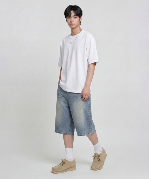 AGOD（エージーオーディー）の「ヴィンテージキャットブラシデニムバミューダショーツ[サンドブルー]（その他パンツ・レディース・その他・LARGE/X-LARGE/SMALL/MEDIUM）」の3枚目の写真