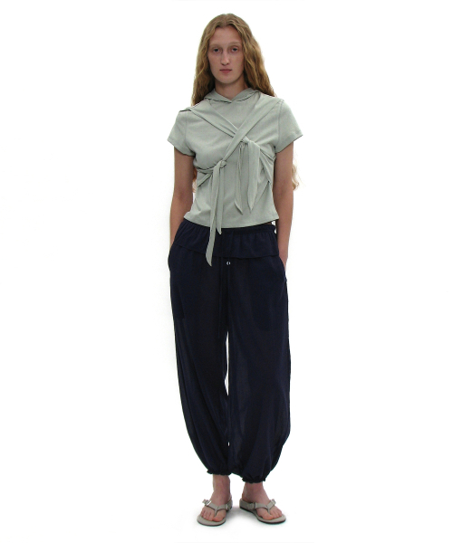 PARTIMENTO WOMEN（パルティメントウィメン）の「タイアップフードパーカーショートスリーブT_ミント（Tシャツ/カットソー・レディース・その他・MEDIUM/SMALL）」の4枚目の写真