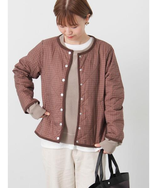 Lugnoncure(ルノンキュール)の「パッカブルノーカラーブルゾン(ブルゾン・レディース・ブラウン/ベージュ/チャコールグレー/ブラック・M/L)」の3枚目の写真