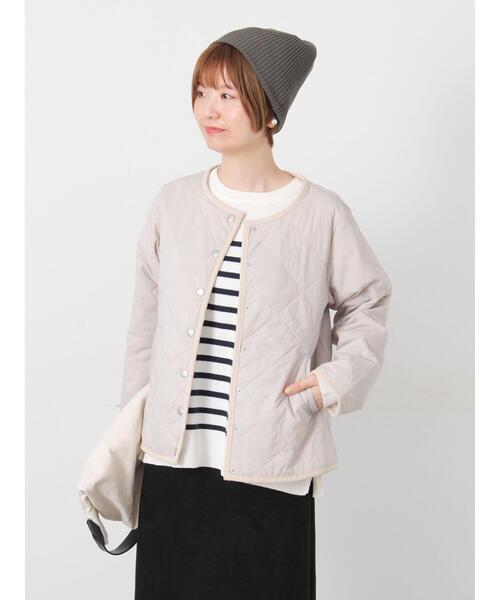 Lugnoncure(ルノンキュール)の「パッカブルノーカラーブルゾン(ブルゾン・レディース・ブラウン/ベージュ/チャコールグレー/ブラック・M/L)」の16枚目の写真