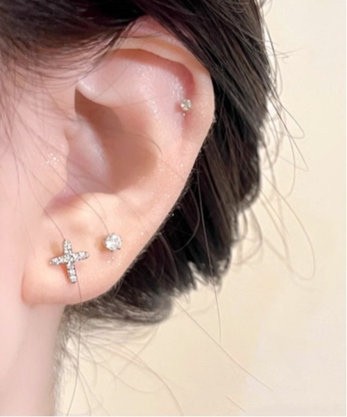 MASHIRO(マシロ)の「ワンポイントクロスモチーフミックスピアス6点セット(MA/EK382)(ピアス(両耳用)・レディース・シルバー・FREE)」の16枚目の写真