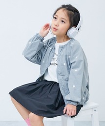 devirock（デビロック）の「【水はじく】 撥水ナイロン ハート総柄 ギャザージャケット（ナイロンジャケット）」