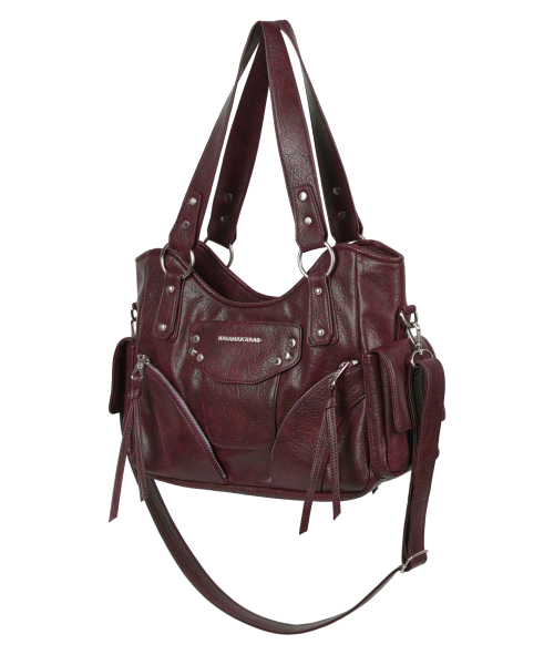 IUGAMAKARAS(イウガマカラス)の「Studded Leather Shoulder Bag (Burgundy)(ショルダーバッグ・レディース・その他・FREE)」の11枚目の写真