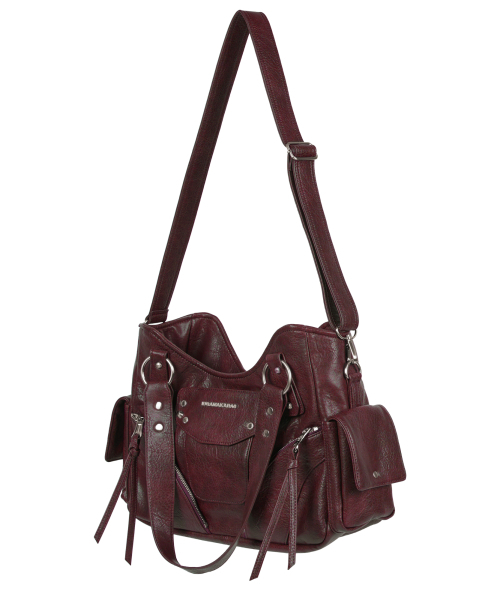 IUGAMAKARAS(イウガマカラス)の「Studded Leather Shoulder Bag (Burgundy)(ショルダーバッグ・レディース・その他・FREE)」の12枚目の写真