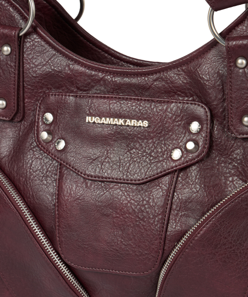 IUGAMAKARAS(イウガマカラス)の「Studded Leather Shoulder Bag (Burgundy)(ショルダーバッグ・レディース・その他・FREE)」の3枚目の写真