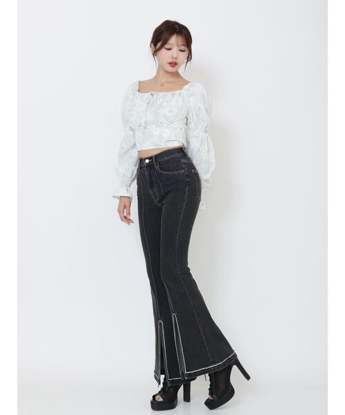 EATME(イートミー)の「フロントビジュースリットデニムパンツ(デニムパンツ・レディース・ブラック/ライトブルー・SMALL/MEDIUM)」の20枚目の写真