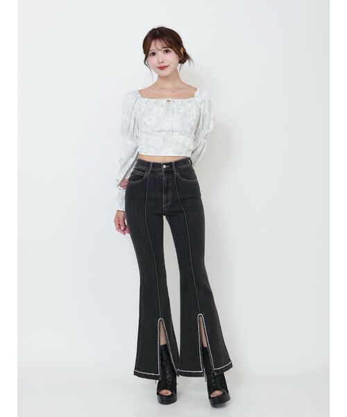 EATME(イートミー)の「フロントビジュースリットデニムパンツ(デニムパンツ・レディース・ブラック/ライトブルー・SMALL/MEDIUM)」の21枚目の写真