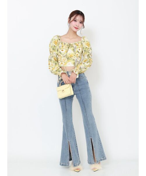EATME(イートミー)の「フロントビジュースリットデニムパンツ(デニムパンツ・レディース・ブラック/ライトブルー・SMALL/MEDIUM)」の22枚目の写真