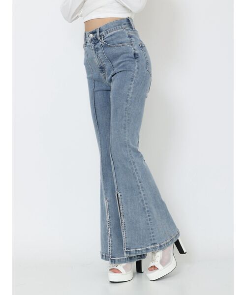 EATME(イートミー)の「フロントビジュースリットデニムパンツ(デニムパンツ・レディース・ブラック/ライトブルー・SMALL/MEDIUM)」の7枚目の写真
