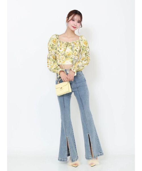 EATME(イートミー)の「フロントビジュースリットデニムパンツ(デニムパンツ・レディース・ブラック/ライトブルー・SMALL/MEDIUM)」の11枚目の写真
