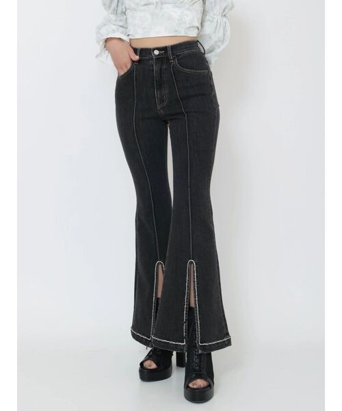 EATME(イートミー)の「フロントビジュースリットデニムパンツ(デニムパンツ・レディース・ブラック/ライトブルー・SMALL/MEDIUM)」の17枚目の写真