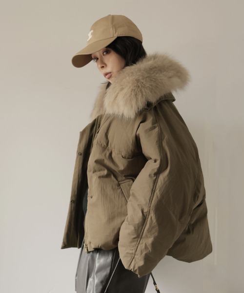 セール】【取り外し可能】2WAYファー付きモンスターショートダウン