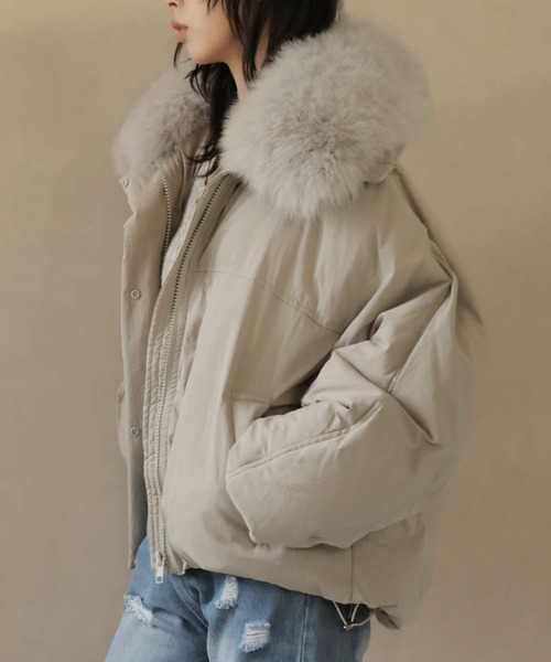 取り外し可能】2WAYファー付きモンスターショートダウン（ダウン