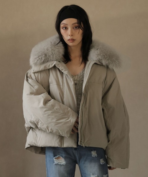 取り外し可能】2WAYファー付きモンスターショートダウン（ダウン