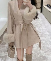 deux amour（ドゥーザムール）の「ベルト付き袖ファーコート（その他アウター）」