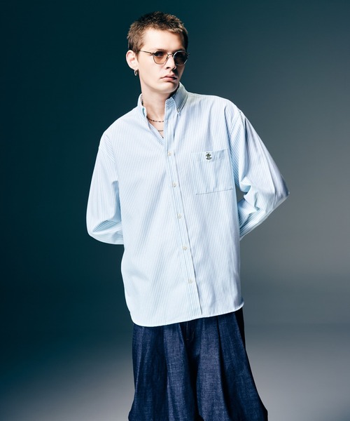 glamb(グラム)の「Forbidden Apple Oxford Shirt / フォビドゥンアップルオックスフォードシャツ(シャツ/ブラウス・メンズ・イエロー/ストライプ/ホワイト・S/M/L)」の8枚目の写真