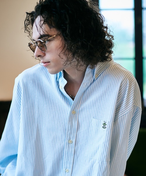 glamb(グラム)の「Forbidden Apple Oxford Shirt / フォビドゥンアップルオックスフォードシャツ(シャツ/ブラウス・メンズ・イエロー/ストライプ/ホワイト・S/M/L)」の19枚目の写真