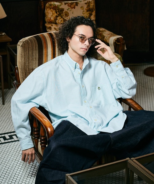 glamb(グラム)の「Forbidden Apple Oxford Shirt / フォビドゥンアップルオックスフォードシャツ(シャツ/ブラウス・メンズ・イエロー/ストライプ/ホワイト・S/M/L)」の21枚目の写真