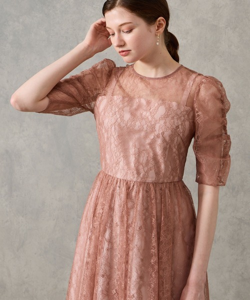 AIMER（エメ）の「ラメレースギャザースリーブレースアップフィット