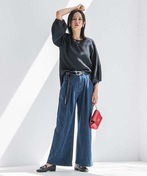 LAUTREAMONT（ロートレアモン）の「【WEB限定】365デニムパンツ ワイドシルエット≪洗える≫（デニムパンツ・レディース・ブルー/ネイビー・7号/9号/11号）」の2枚目の写真