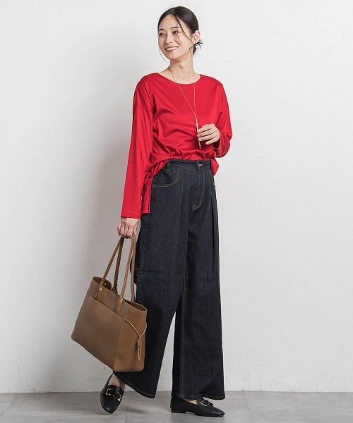 セール】【WEB限定】365デニムパンツ ワイドシルエット≪洗える