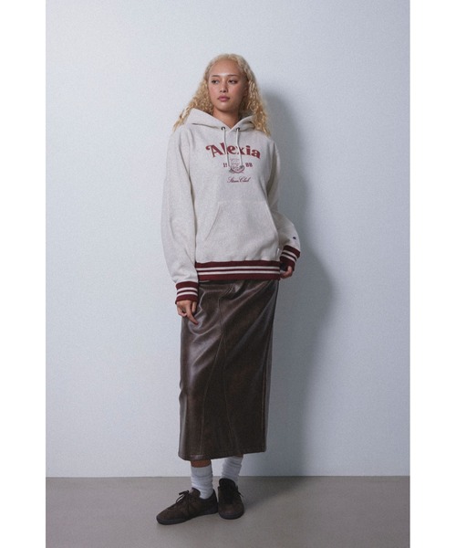 ALEXIA STAM（アリシアスタン）の「[Champion for ALEXIA STAM] Crew Neck Sweatshirt /別注 Championパーカー（パーカー・レディース・ライトグレー/ネイビー・M）」の8枚目の写真