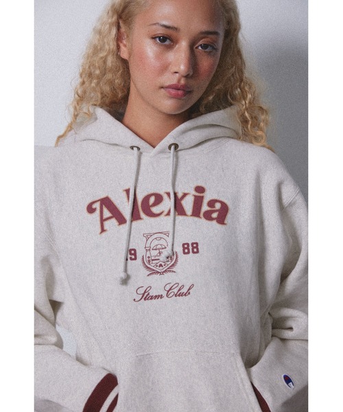ALEXIA STAM（アリシアスタン）の「[Champion for ALEXIA STAM] Crew Neck Sweatshirt /別注 Championパーカー（パーカー・レディース・ライトグレー/ネイビー・M）」の6枚目の写真