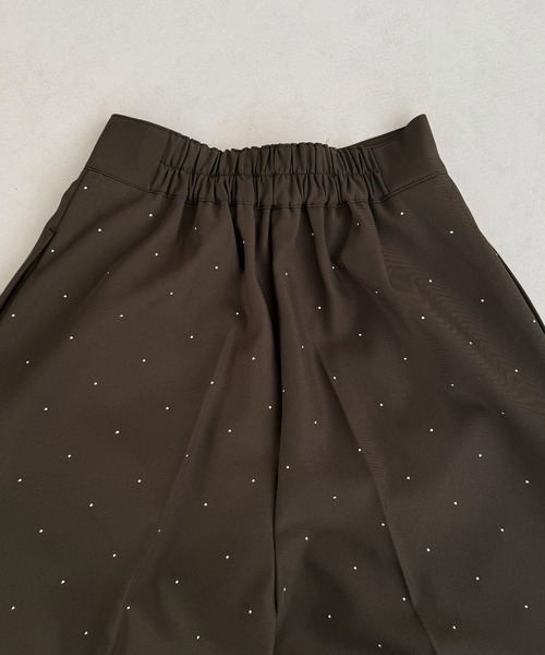 callautia（カラウティア）の「ラインストーンラップパンツ(裏地なし)（スラックス・レディース・チャコール/ダークブラウン/ブラック・SMALL/MEDIUM/LARGE）」の8枚目の写真