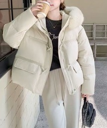 LAFFMO（ラフモ）の「フェイクファーフード中綿ジャケット（ダウンジャケット/コート・レディース）」