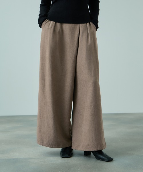 VICKY(ビッキー)の「フィブリルサテンラップワイドパンツ≪洗濯機で洗える≫(その他パンツ・レディース・ダークグレー/ブラウン/ライトグレー・M)」の3枚目の写真