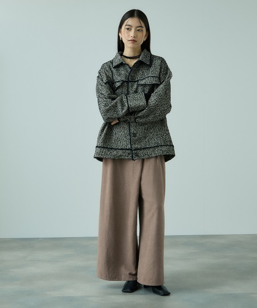 VICKY(ビッキー)の「フィブリルサテンラップワイドパンツ≪洗濯機で洗える≫(その他パンツ・レディース・ダークグレー/ブラウン/ライトグレー・M)」の8枚目の写真
