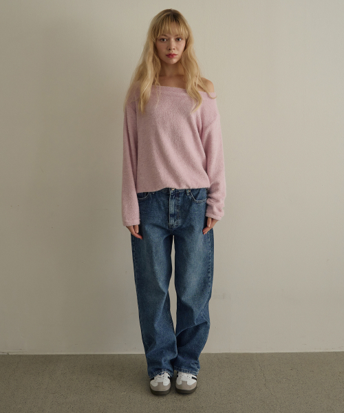 5OML(オーオーエムエル)の「モングルオフショルダーニット(ピンク)(ニット/セーター・レディース・ピンク・LARGE/MEDIUM)」の3枚目の写真