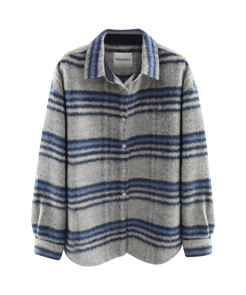 Vivacious(ビバシャス)の「Charmant Check Shirt NAVY(シャツ/ブラウス・レディース・ネイビー・FREE)」の4枚目の写真