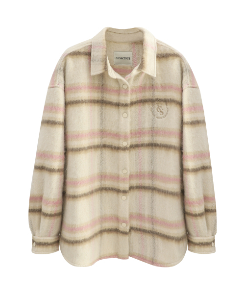 Vivacious(ビバシャス)の「Charmant Check Shirt NAVY(シャツ/ブラウス・レディース・ネイビー・FREE)」の5枚目の写真