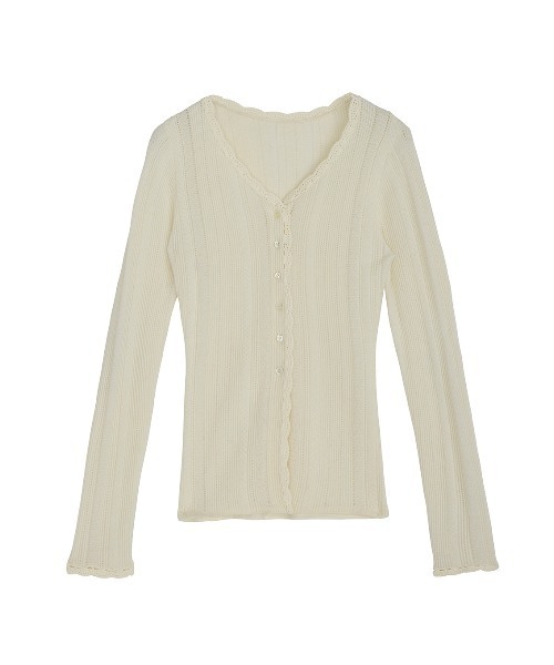 UND PIN TUCK LACE LIKE KNIT TOP（ニット/セーター）｜Ameri（アメリ