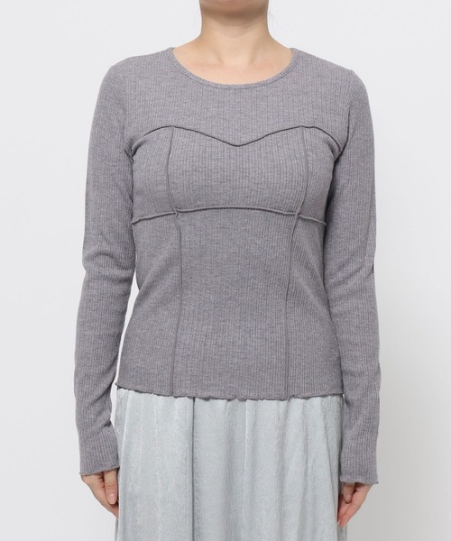 mysty woman(ミスティウーマン)の「ビスチェキリカエインナー 638070(ニット/セーター・レディース・オフホワイト/グレー/ブラック・FREE)」の18枚目の写真