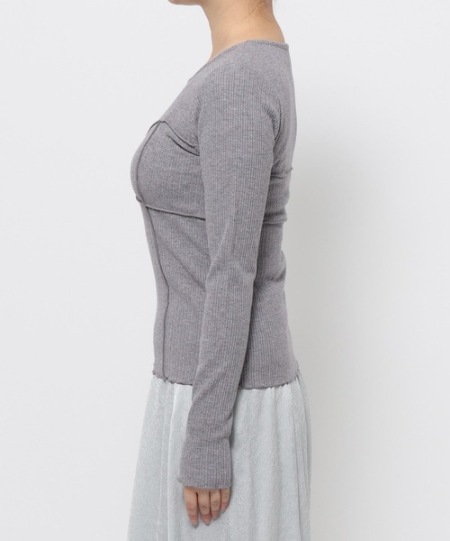 mysty woman(ミスティウーマン)の「ビスチェキリカエインナー 638070(ニット/セーター・レディース・オフホワイト/グレー/ブラック・FREE)」の7枚目の写真