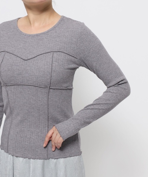 mysty woman(ミスティウーマン)の「ビスチェキリカエインナー 638070(ニット/セーター・レディース・オフホワイト/グレー/ブラック・FREE)」の10枚目の写真