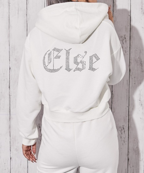 GORGE(ゴージ)の「《ビジューElseロゴ×ショート丈》裏起毛ジップパーカー 秋冬◎(パーカー・レディース・オフホワイト/グレー/ブラック・F)」の10枚目の写真