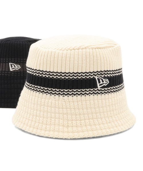 NEW ERA(ニューエラ)の「ニューエラ ニットバケットハット バケハ(ハット・メンズ・ブラック/ホワイト・M/L)」の2枚目の写真