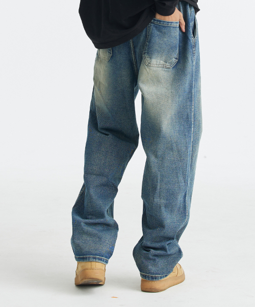 DOUBLE JD(ダブルジェイディー)の「ブラシウォッシングデニムパンツ(ブルー)(デニムパンツ・レディース・その他・LARGE/MEDIUM)」の2枚目の写真